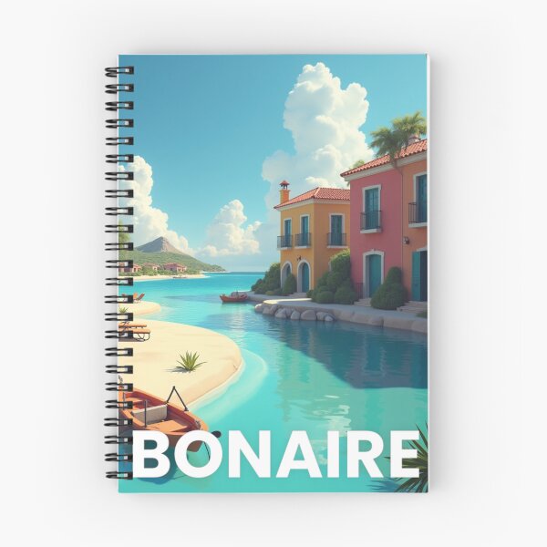 Item preview, Bonaire Colorful Buildings with Mountain Landscape Travel Keepsake designed and sold by ArtfullyRooted.