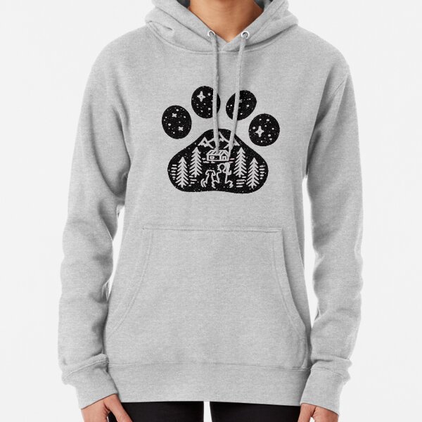 Dog paw camping best gift for puppies lover Pullover Hoodie