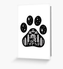 Dog paw camping best gift for puppies lover Greeting Card