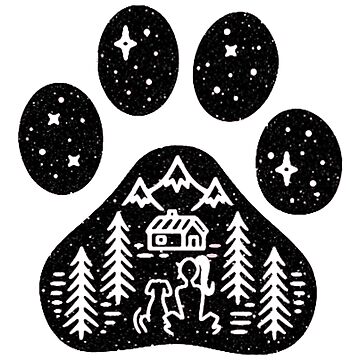 Artwork thumbnail, Dog paw camping best gift for puppies lover by kimoufaster
