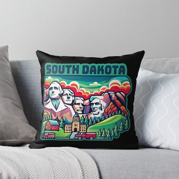 Artikelvorschau, South Dakota State Map USA Skyline und Sehenswürdigkeiten Illustration - Reise-Souvenir-Kunst entworfen und verkauft von Unitepeople.
