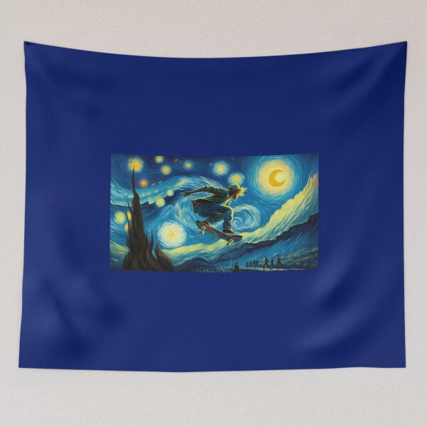 Item preview, Skateboarding on a Starry Night designed and sold by Halifaxartguy.