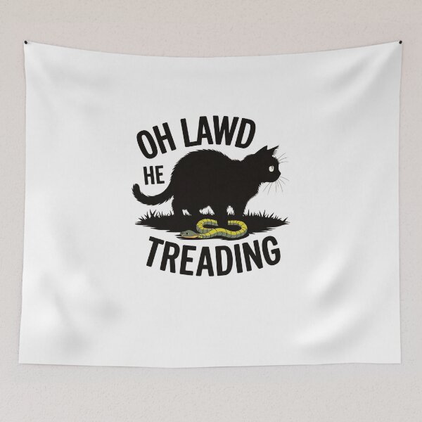 Item preview, oh lawd he treading | cat and snake lover designed and sold by tkhrbika.