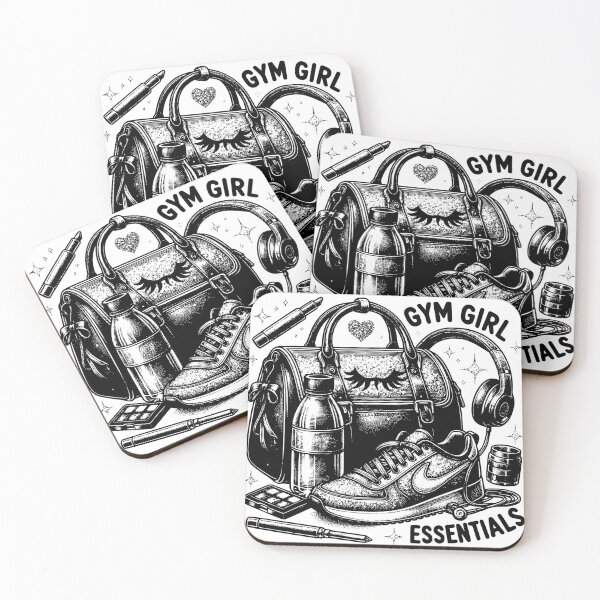 Item preview, Gym Girl Essentials in black and white stickers and more designed and sold by CRandRRstickers.