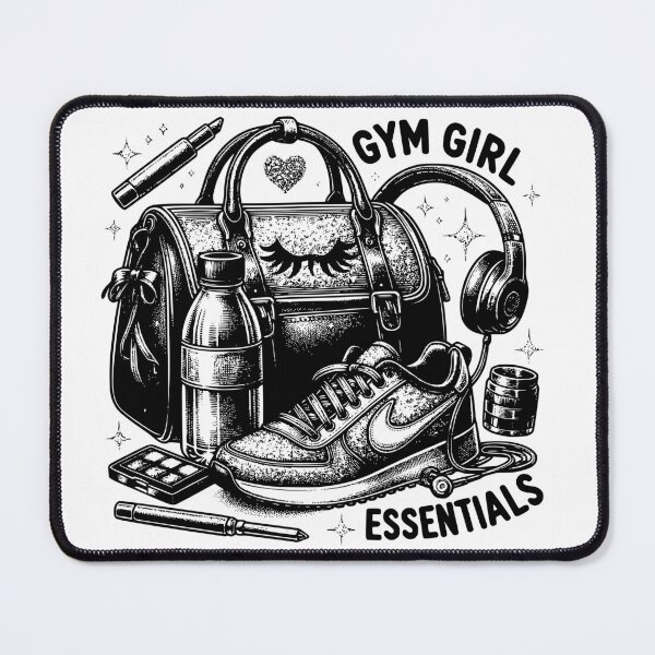 Item preview, Gym Girl Essentials in black and white stickers and more designed and sold by CRandRRstickers.