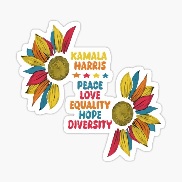 Kamala Harris Peace Love Equality Hope Diversity Sticker