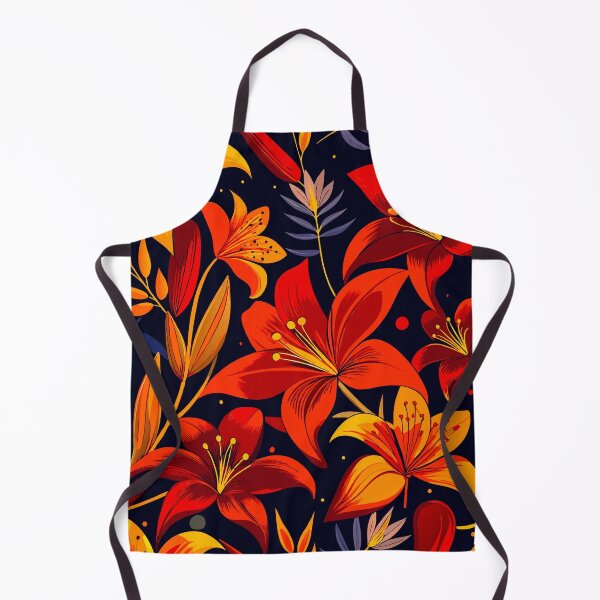 Item preview, FLORAL AND TROPICAL PATTERN O16 - Gift items and personal use / Lily, Seamless, Leaves, Crimson, Red, Yellow, Orange, Flowers, Grey, Patttern, Art designed and sold by LumDesignArt.