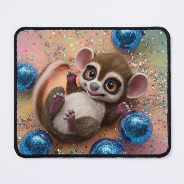 Item preview, Cute Baby Tarsier Playing With Glitter Bomb designed and sold by PinkGoddessLove.