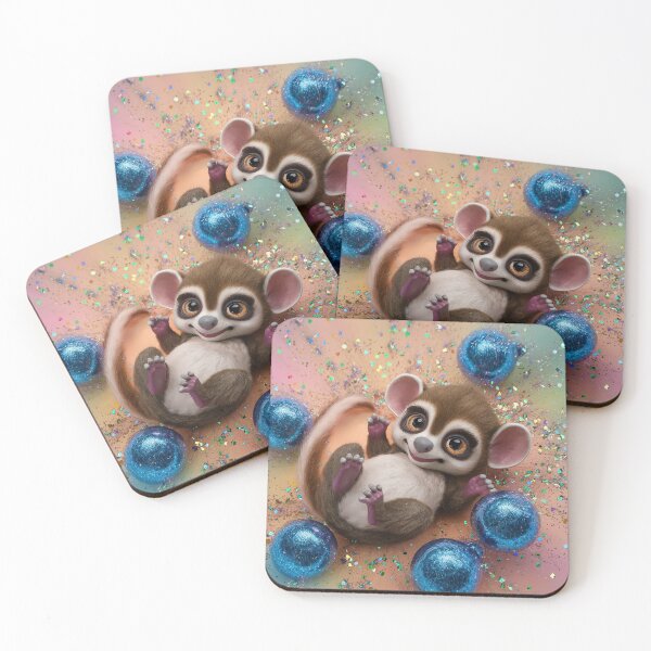 Item preview, Cute Baby Tarsier Playing With Glitter Bomb designed and sold by PinkGoddessLove.
