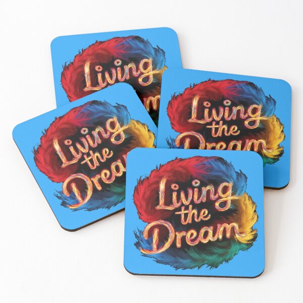 Item preview, Living The Dream - Colorful Feather Design - Blue designed and sold by JLEmporium.