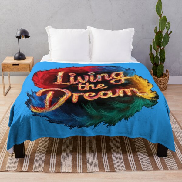 Item preview, Living The Dream - Colorful Feather Design - Blue designed and sold by JLEmporium.