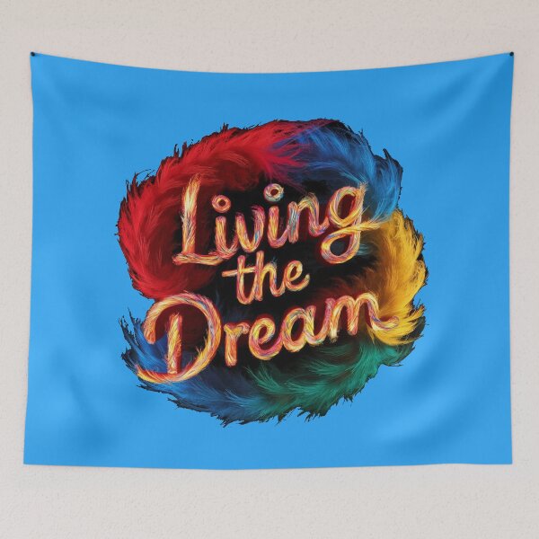 Item preview, Living The Dream - Colorful Feather Design - Blue designed and sold by JLEmporium.