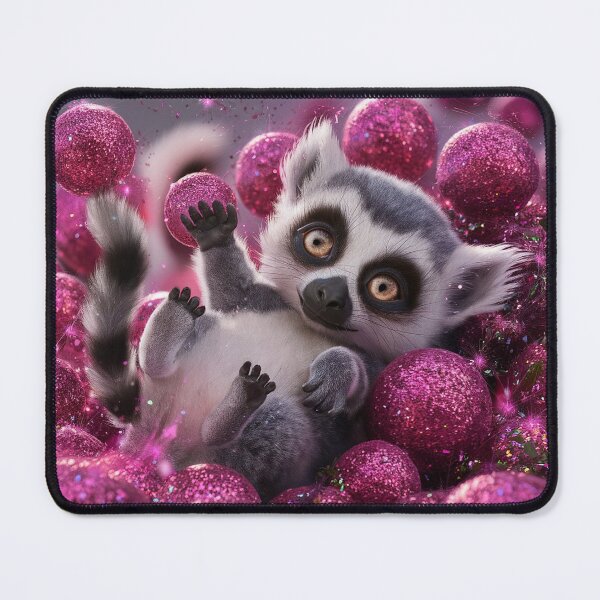 Item preview, Cute Baby Lemur Playing With Glitter Bomb designed and sold by PinkGoddessLove.