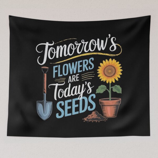 Item preview, Tomorrow’s Flowers Chalkboard-Style Motivational Art designed and sold by ProjectNoah.