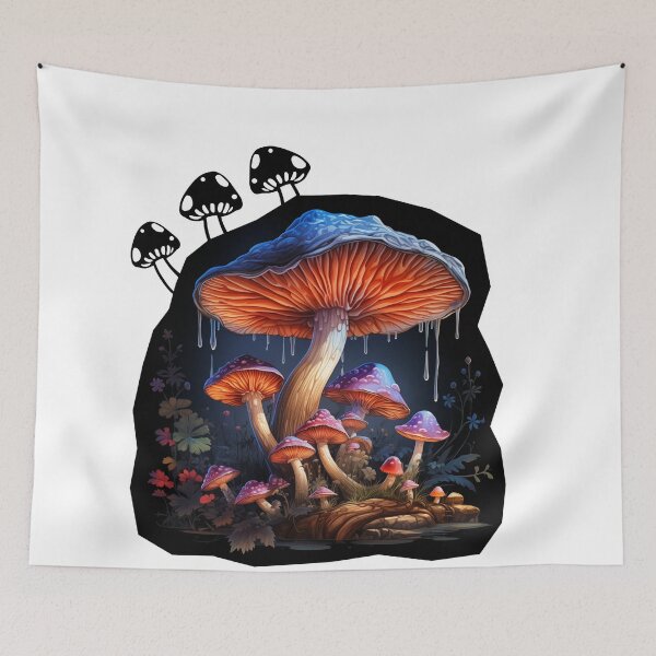Item preview, Night mushroom trip illustration graphics designed and sold by DotLineColor.