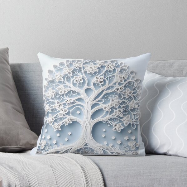 Aperçu de l'œuvre Arbre bleu clair en papier créée et vendue par Catobix.
