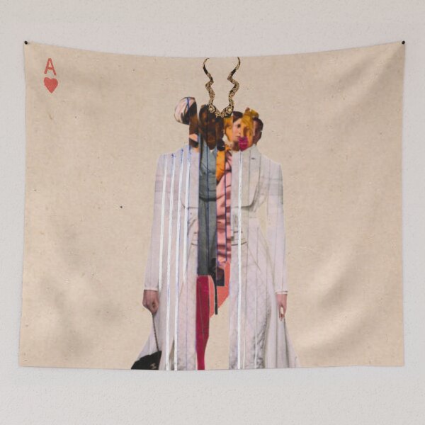 Item preview, Duality of Identity: Fragmented Collage on Ace of Hearts, Demonated Babey designed and sold by MonsoonartsbyM.