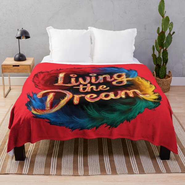 Item preview, Living The Dream - Colorful Feather Design - Red designed and sold by JLEmporium.