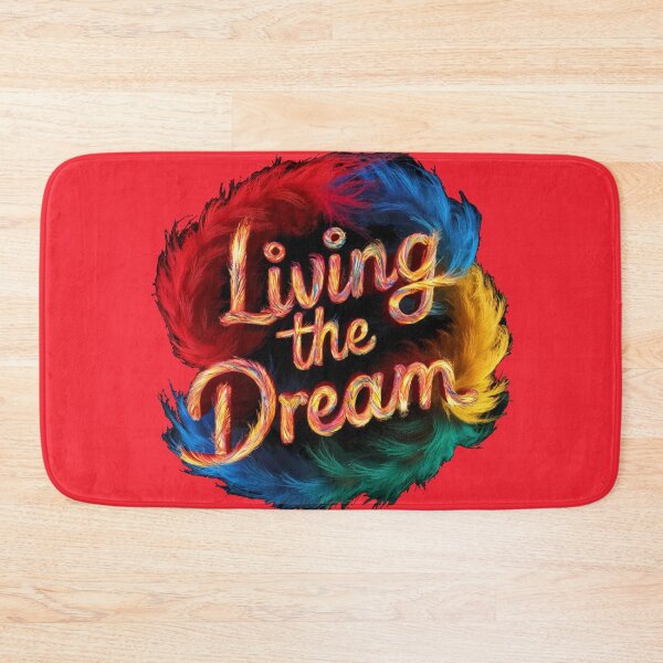 Item preview, Living The Dream - Colorful Feather Design - Red designed and sold by JLEmporium.
