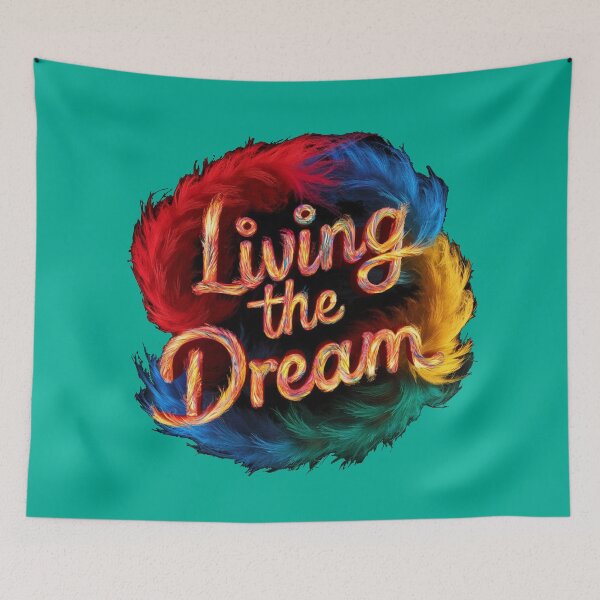 Item preview, Living The Dream - Colorful Feather Design - Dark Aqua designed and sold by JLEmporium.