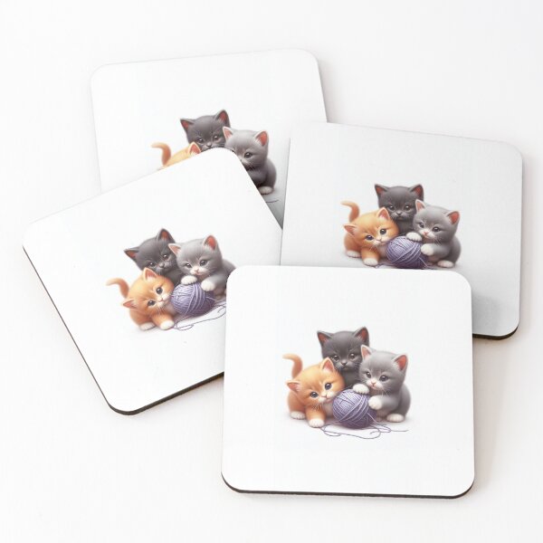Item preview, Three kittens with a ball of yarn designed and sold by YEIZ.