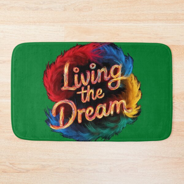 Item preview, Living The Dream - Colorful Feather Design - Dark Green designed and sold by JLEmporium.