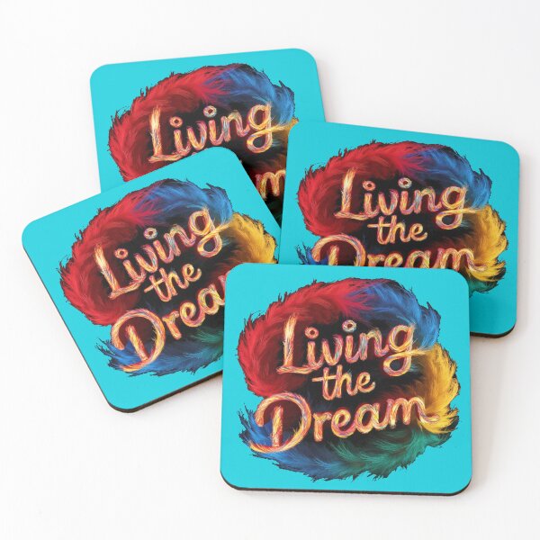 Item preview, Living The Dream - Colorful Feather Design - Bright Aqua designed and sold by JLEmporium.