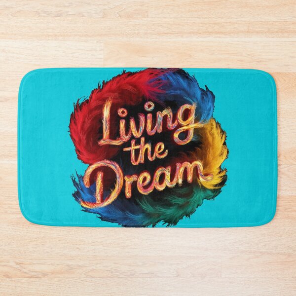 Item preview, Living The Dream - Colorful Feather Design - Bright Aqua designed and sold by JLEmporium.