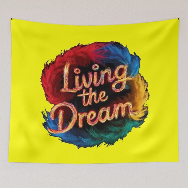 Item preview, Living The Dream - Colorful Feather Design - Bright Yellow designed and sold by JLEmporium.