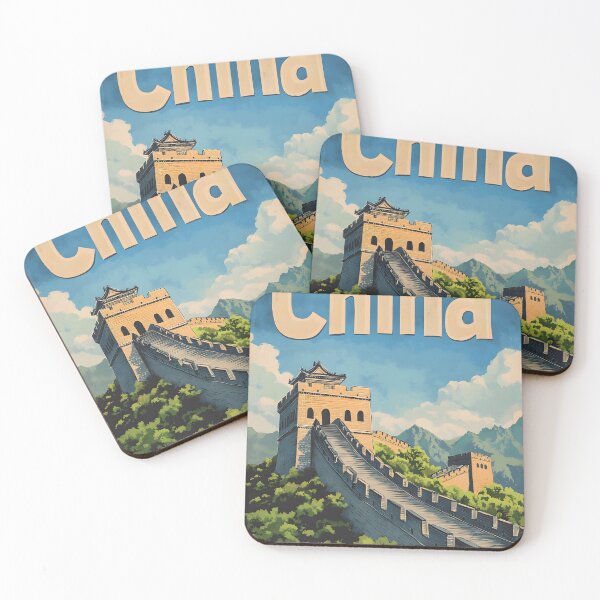 Item preview, Great Wall of China Vintage Travel Poster designed and sold by Boddicca.