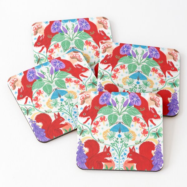 Item preview, Enchanted Forest Moth Squirrels and Nature Pattern willam morris inspired Art by Jemma Jamie Skidmore designed and sold by Jemma Jamie Skidmore.