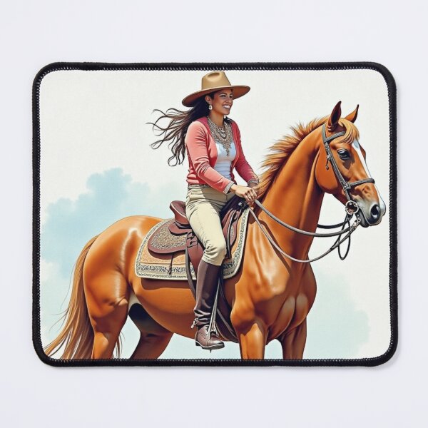 Item preview, Jalisco México Watercolor Painting Girl Riding Horse designed and sold by ArtfullyRooted.