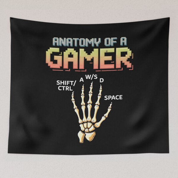 Item preview, Anatomy Of A Gamer Retro Pixel Skeleton Hand Gaming Men  designed and sold by clothesy7.