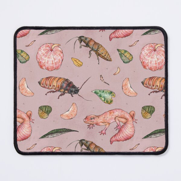 Item preview, Creepy Crawlies Pattern: Madagascar Cockroaches, Geckos, and Maggots in pink designed and sold by Mishelle-Sherri.