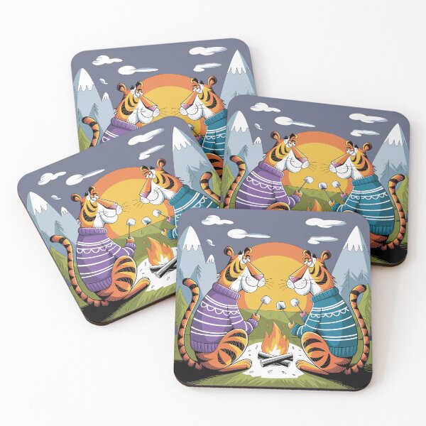 Item preview, Funny Tigers Roasting Marshmallows Cartoon designed and sold by Nature's Fancy.
