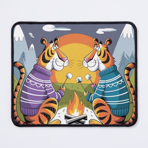 Item preview, Funny Tigers Roasting Marshmallows Cartoon designed and sold by Nature's Fancy.