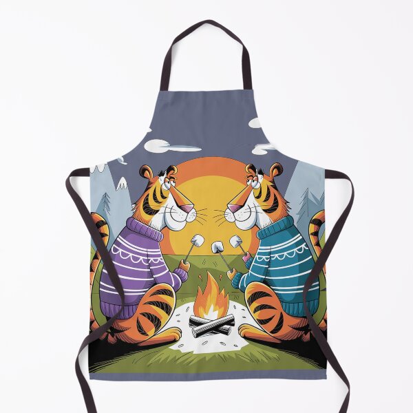 Item preview, Funny Tigers Roasting Marshmallows Cartoon designed and sold by Nature's Fancy.