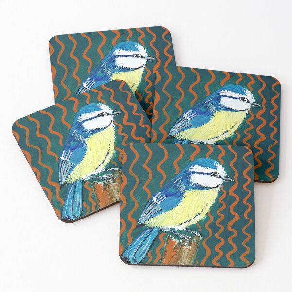 Item preview, Vibrant Blue Tit - Bold and Colorful Bird Art by Jemma Jamie Skidmore designed and sold by Jemma Jamie Skidmore.