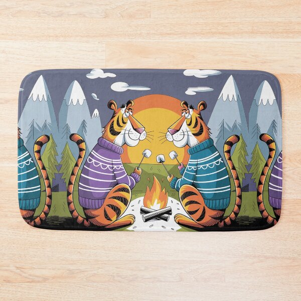 Item preview, Funny Tigers Roasting Marshmallows Cartoon designed and sold by Nature's Fancy.