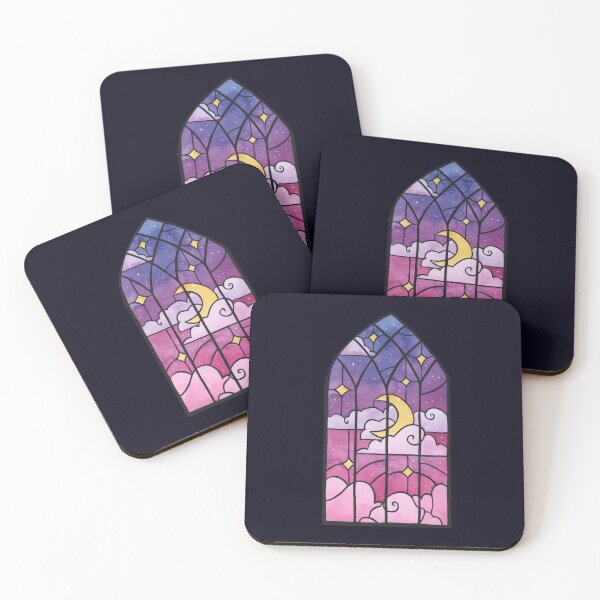 Item preview, Crescent moon stained glass window designed and sold by Ellen Wilberg.