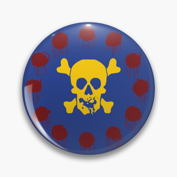 Item preview, European RUIN FLAG - European Union -  - Jolly Roger Skull -  upside down Europe as its mouth - red  holes replace the stars designed and sold by pelagio.