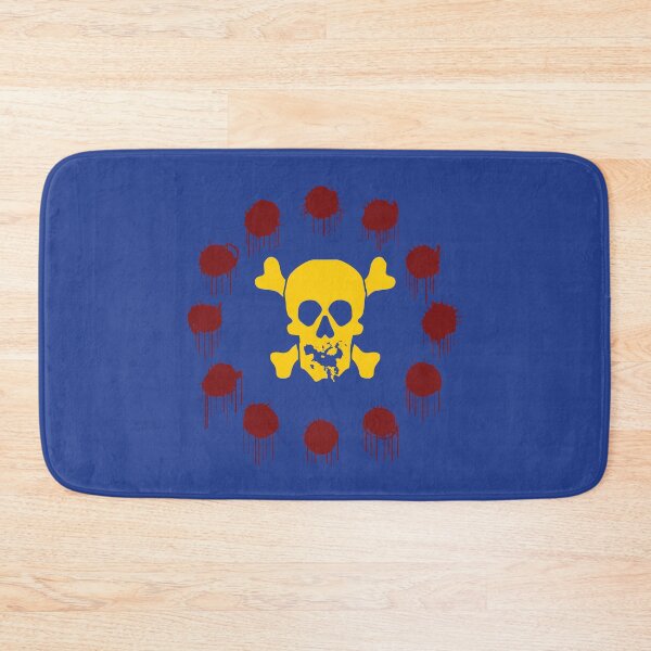 Item preview, European RUIN FLAG - European Union -  - Jolly Roger Skull -  upside down Europe as its mouth - red  holes replace the stars designed and sold by pelagio.