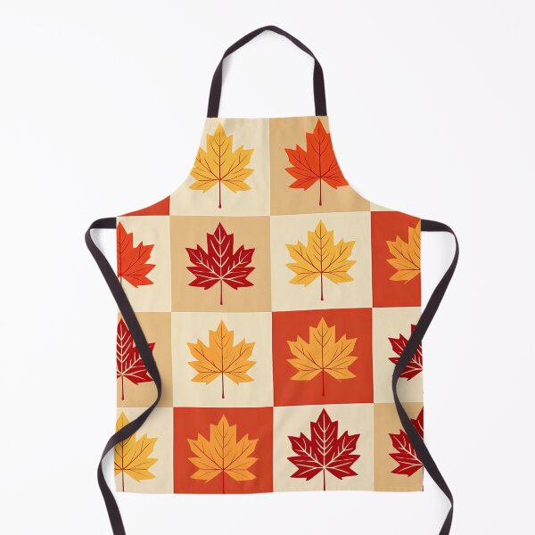 Item preview, A checkerboard pattern Desing with maple leaves in rich autumnal colors like red orange, and yellow. designed and sold by HEMRO.