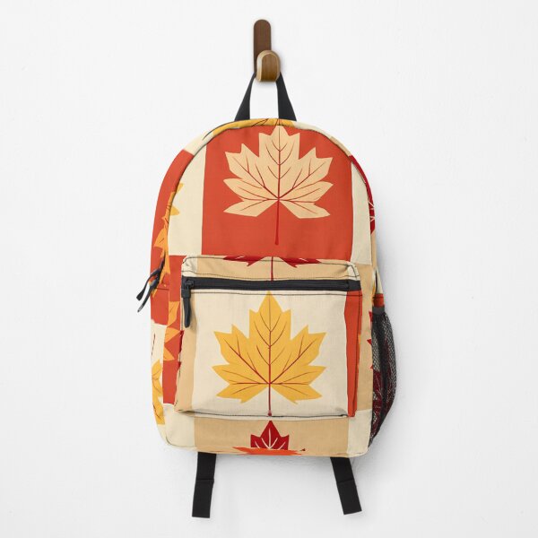 Item preview, A checkerboard pattern Desing with maple leaves in rich autumnal colors like red orange, and yellow. designed and sold by HEMRO.