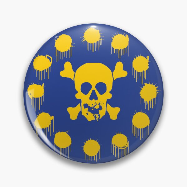 Item preview, EUROPEAN RUIN FLAG - European Union -  - Jolly Roger Skull -  upside down Europe as its mouth - yellow holes replace the stars designed and sold by pelagio.