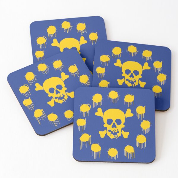 Item preview, EUROPEAN RUIN FLAG - European Union -  - Jolly Roger Skull -  upside down Europe as its mouth - yellow holes replace the stars designed and sold by pelagio.