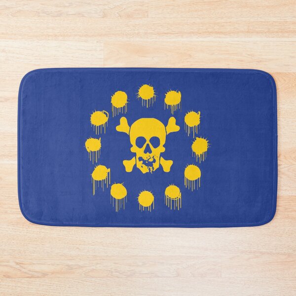 Item preview, EUROPEAN RUIN FLAG - European Union -  - Jolly Roger Skull -  upside down Europe as its mouth - yellow holes replace the stars designed and sold by pelagio.