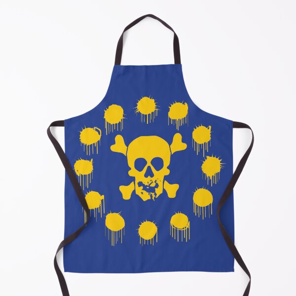 Item preview, EUROPEAN RUIN FLAG - European Union - - Jolly Roger Skull - upside down Europe as its mouth - yellow holes replace the stars designed and sold by pelagio.