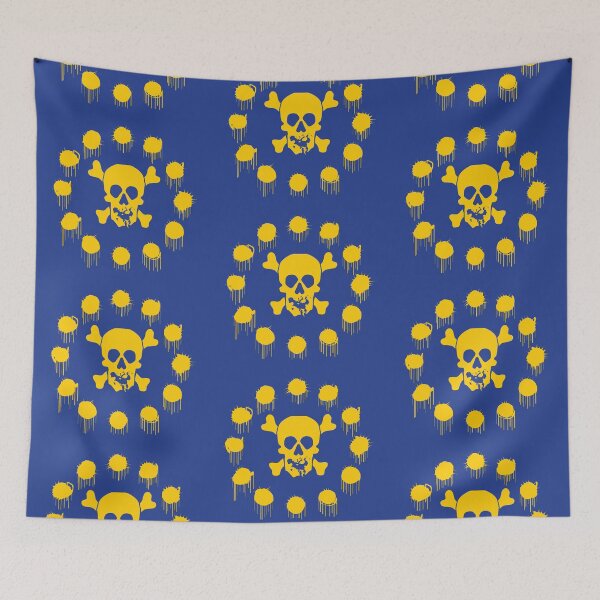 Item preview, EUROPEAN RUIN FLAG - European Union -  - Jolly Roger Skull -  upside down Europe as its mouth - yellow holes replace the stars designed and sold by pelagio.