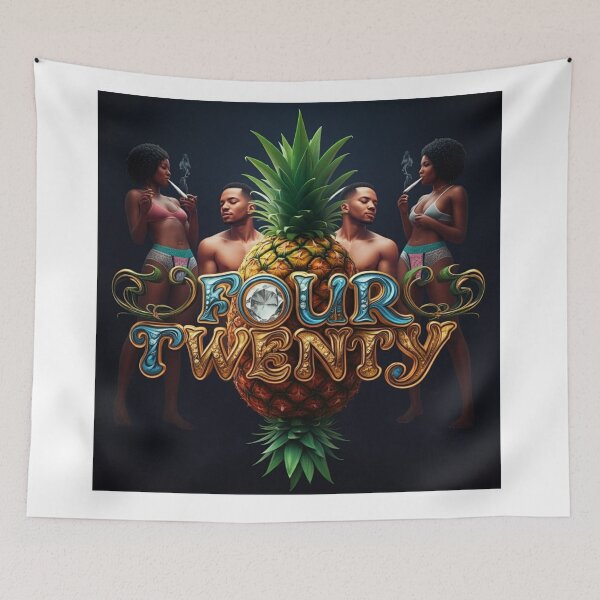 Item preview, Four Twenty With Black Couple - Upside-down Pineapple - White designed and sold by JLEmporium.